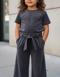 Foto do produto Calça Infantil Menina Toddler Wide Leg Em Plush