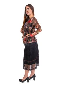 Blusa tule segunda pele manga longa jan brueghel