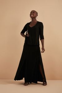 Bata C/Gravata Decote V Preto