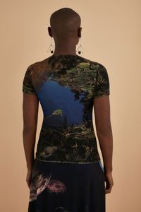 Blusa Tule Lago Azul