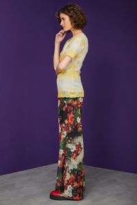 Blusa Tule Sobreposição Renda Amarela