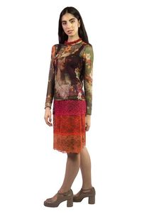 Blusa tule segunda pele manga longa Estampa Arcimboldo
