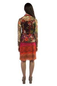Blusa tule segunda pele manga longa Estampa Arcimboldo