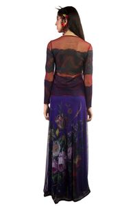 Blusa Vermelha Tule Poa Com Renda