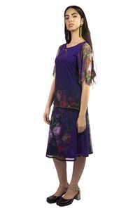 Blusa Tule Rosas Manga A Fio