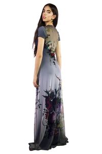 Vestido Tule Longo Estampado