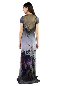 Vestido Tule Longo Estampado