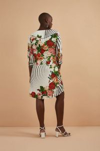 Vestido Chemise Rosas Vintage