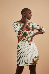 Vestido Chemise Rosas Vintage
