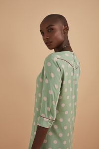 Vestido Chemise Poa Verde