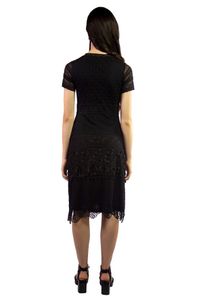 Vestido Mix Rendas preto