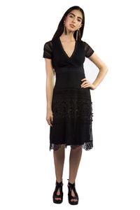 Vestido Mix Rendas preto