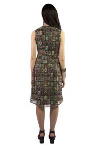 Vestido Tule Decote V S/Manga Transpassado