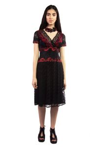 Vestido Renda Preto Modelo Decote V
