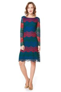 Vestido Renda Tricolor