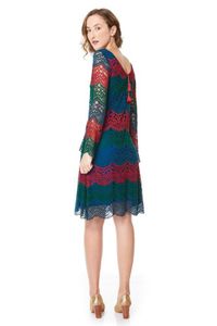Vestido Renda Tricolor
