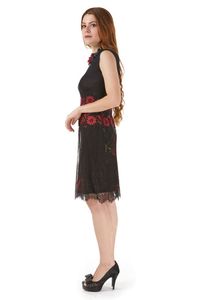 Vestido Tule Poa C/Tiras De Rendas
