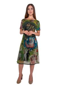 Vestido Tule Cordão São Francisco Jardim das delicias