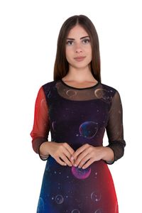 Vestido Tule Galáxia Colorida