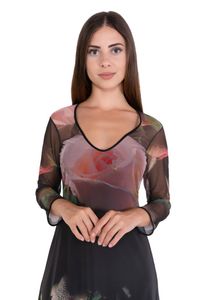 Vestido Tule Rosas com Gotas
