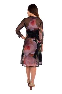Vestido Tule Rosas com Gotas