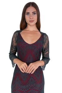 Vestido Basico Renda Verde