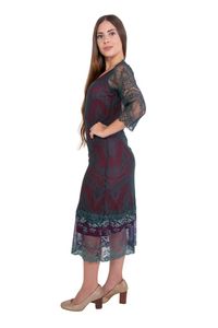 Vestido Basico Renda Verde