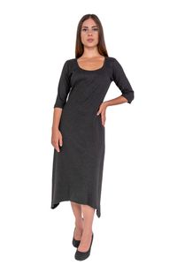 Vestido Malha Canelada C/Ponta na Barra