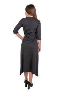 Vestido Malha Canelada C/Ponta na Barra