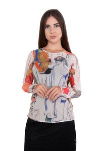 Blusa tule segunda pele manga longa Mulheres Egon Schile Coloridas