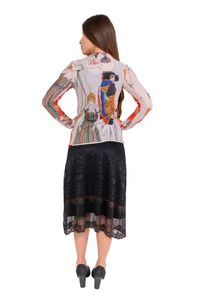 Blusa tule segunda pele manga longa Mulheres Egon Schile Coloridas