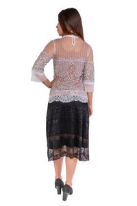 Blusa Mix Renda e Tule com Friso