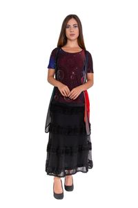 Blusa Tule Galaxia Colorida  C/ Ponta na Frente