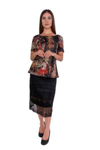 Blusa Tule Jan Brueghel  Decote Canoa
