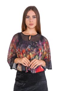 Poncho Tule Estampado Jan Brueghel