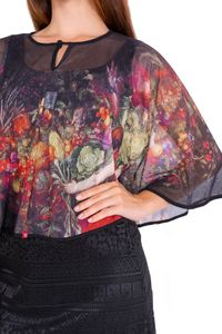 Poncho Tule Estampado Jan Brueghel