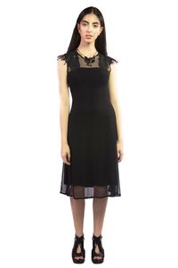 Vestido Tule Aplicação Flores Folhas