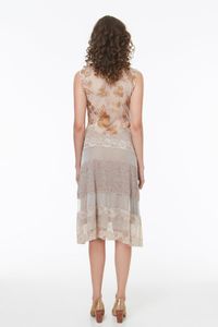 Vestido Tule Pele c/Aplicações rendas
