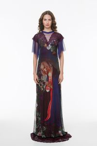 Vestido Longo Tule Virgem Adorando o Menino Jesus a Dormir