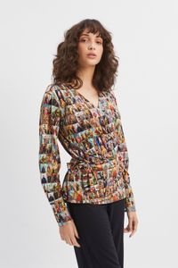 Camisa malha transpassada amarrar Santinhos