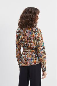 Camisa malha transpassada amarrar Santinhos