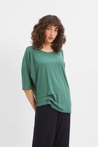 Blusa malha prega lateral verde
