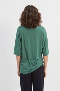 Blusa malha prega lateral verde