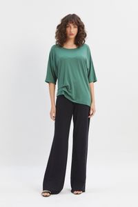 Blusa malha prega lateral verde