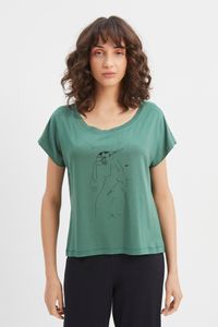 Blusa malha verde silk egon shiele lista p&b