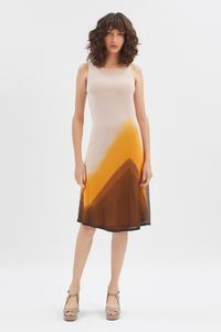 Vestido tule tie dye laranja