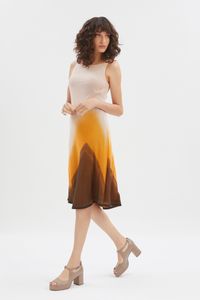 Vestido tule tie dye laranja