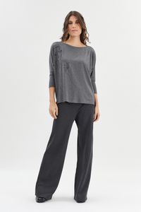 Blusa manga morcego egonchiele cinza