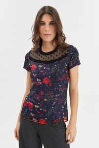 Blusa tule papola c/ tule poa