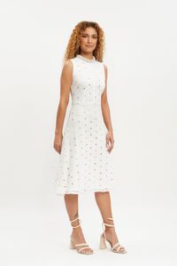 Vestido tule com fita cetim branco